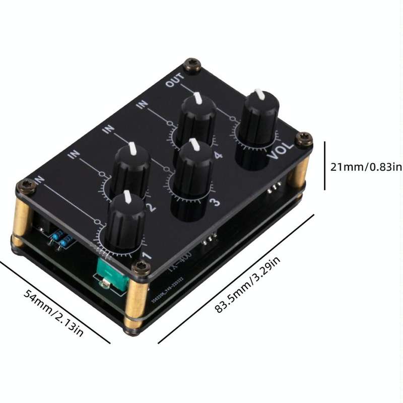 Portable 4-Way Stereo Line Passive Mixer Console(TX400)