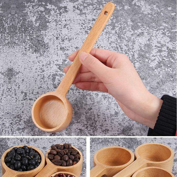 Long-Handled Wooden Spoon Seasoning Spoon Dessert Coffee Milk Tea Spoon Small