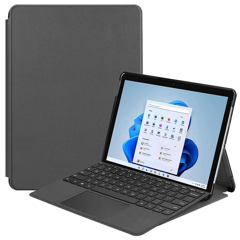 For Microsoft Surface Pro 8 Solid Color Electric Pressed Horizontal Flip Tablet Leather Case with...