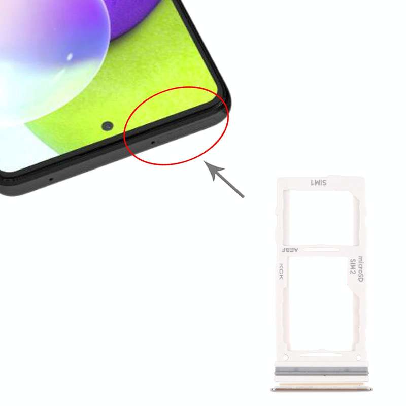 For Samsung Galaxy A52 SM-A525 SIM Card Tray + SIM Card Tray / Micro SD Card Tray (Silver)