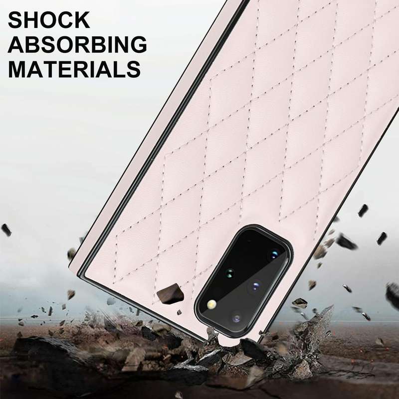For Samsung Galaxy S20+ Elegant Rhombic Pattern Microfiber Leather +TPU Shockproof Case with Cros...