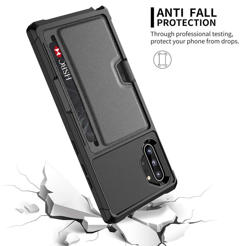 For Samsung Galaxy Note10+ ZM02 Card Slot Holder Phone Case(Black)