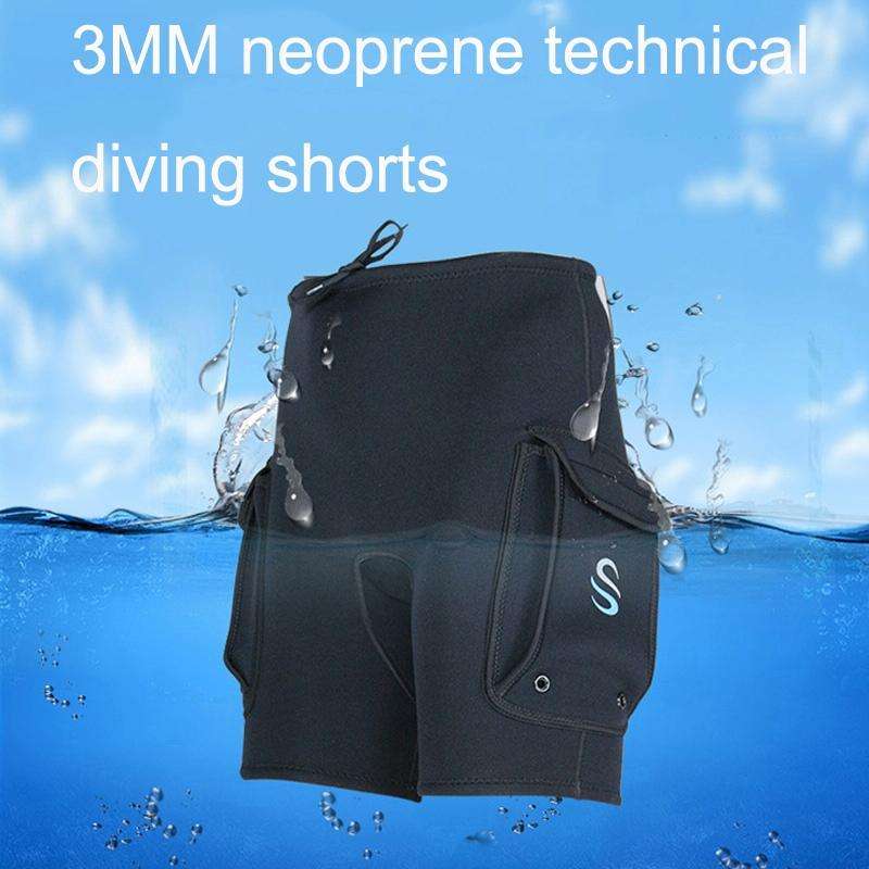 SLINK Dive Pocket Shorts Rafting Rowing Pants, Size: M(Black)