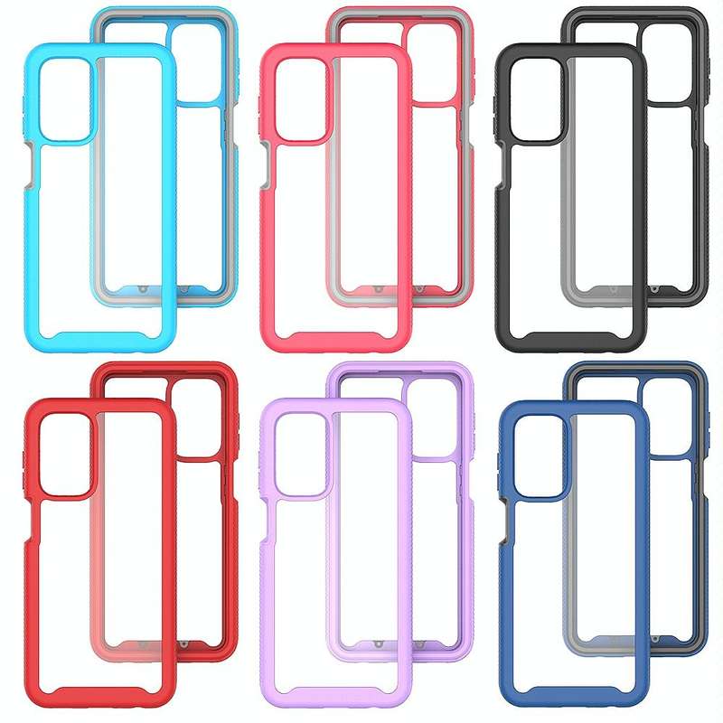 For Samsung Galaxy A23 4G Starry Sky Solid Color Series Shockproof PC + TPU Phone Case(Frosted Pink)
