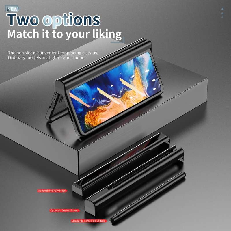 For Xiaomi Mi Mix Fold Full Body Electroplating Hinge Phone Case with Stylus(Black)