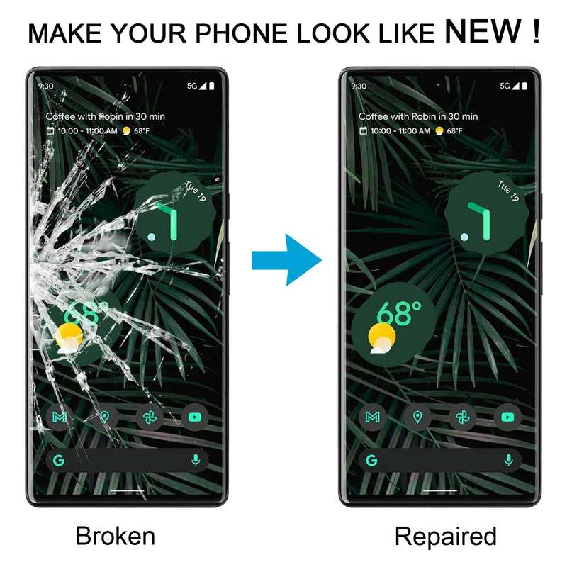 For Google Pixel 6 Pro Front Screen Outer Glass Lens with OCA Optically Clear Adhesive