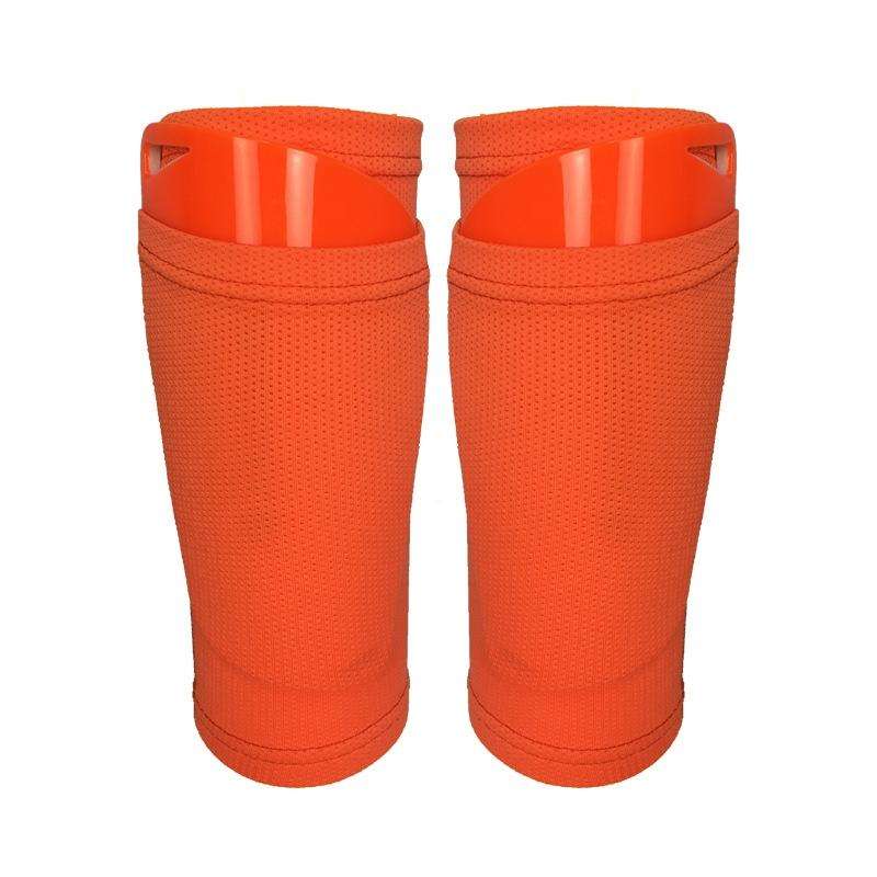 Football Shin Pads + Socks Sports Protective Equipment, Color: Orange (S)