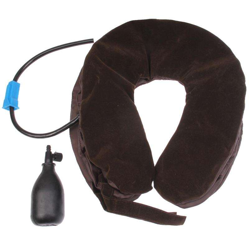 Three-Layer Cervical Vertebra Tractor Neck Massager(Brown)
