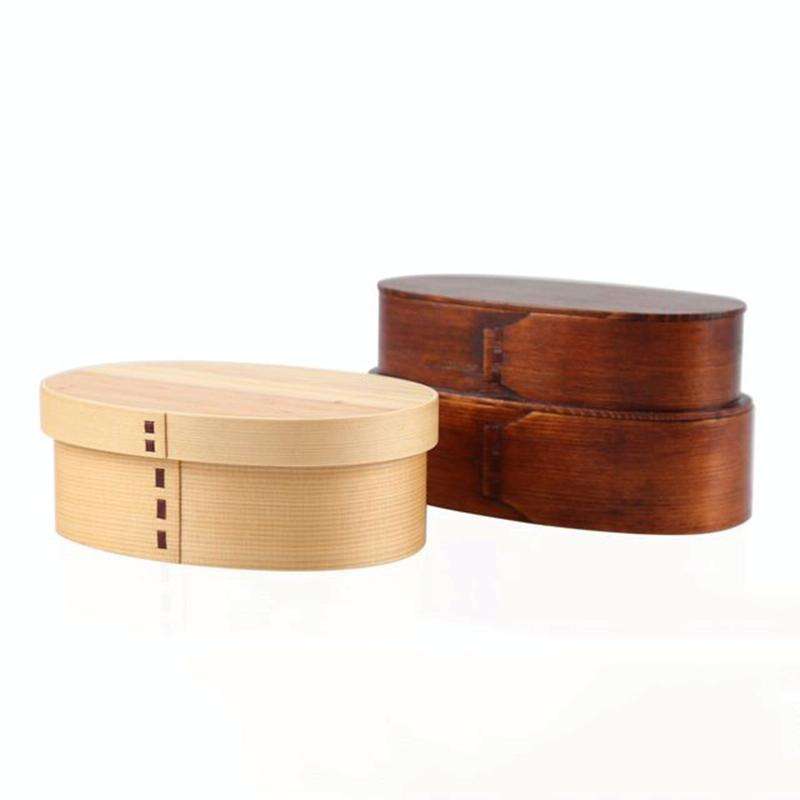 Wood Environmental Protection Tableware Portable Lunch Box Bento Box, Style:Single Layer(Paint Co...