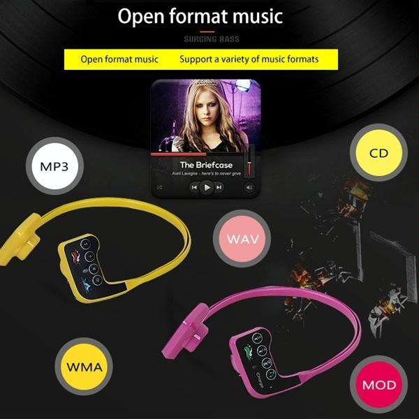 Bone Conduction Headphone Swimming Teaching Bluetooth Headphone(Purple)