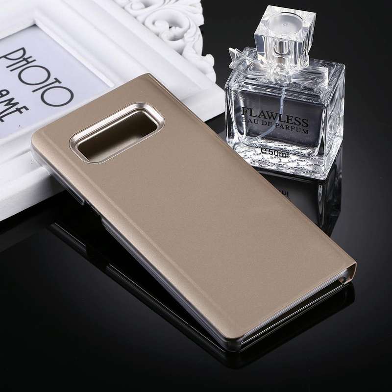 For Galaxy Note 8 Electroplating Mirror Horizontal Flip Leather Case with Sleep / Wake-up & Holde...