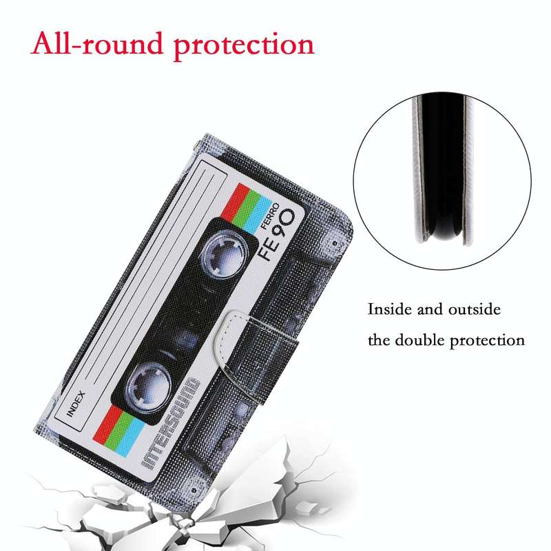 For Samsung Galaxy S22 5G Coloured Drawing Pattern Leather Phone Case(Tape)