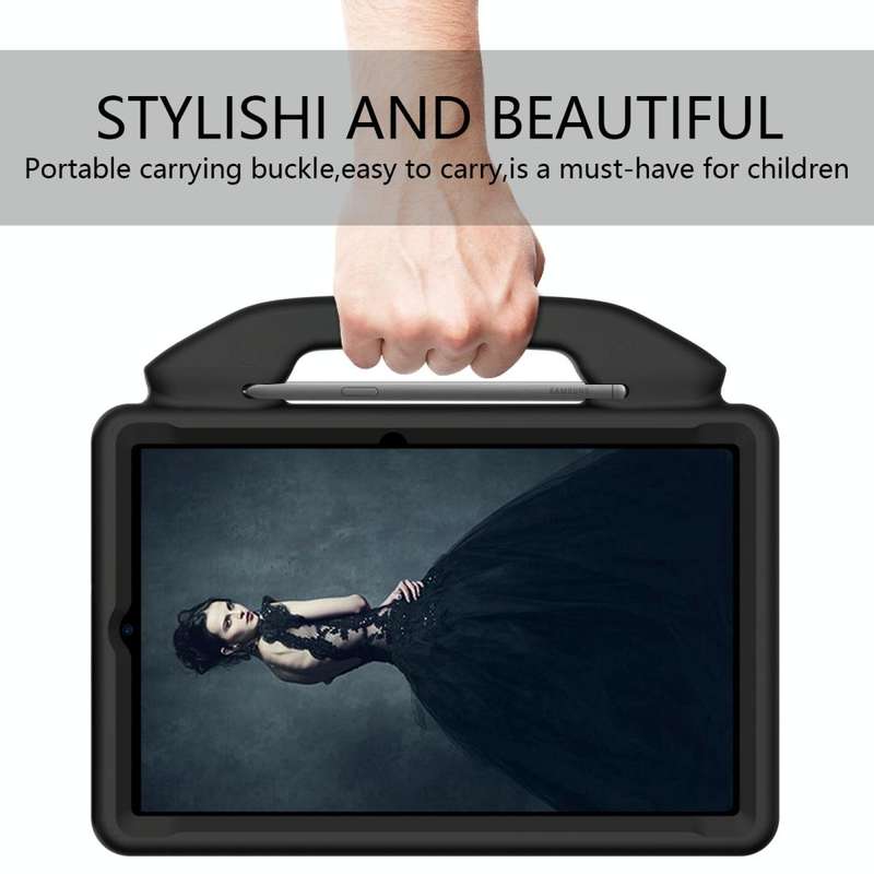 For Samsung Galaxy Tab S6 Lite / P610 Thumb Bracket EVA Shockproof Tablet Case(Black)