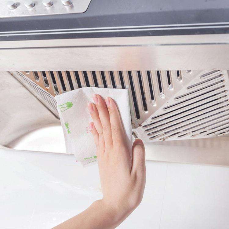 50 Sheets Washable Lazy Rag Kitchen Non-woven Cloth Wet and Dry Dual-use Dish Towel(White)