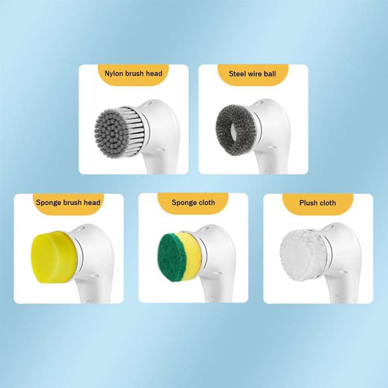 5-in-1 Replace Brush Head Electric Handheld Scrubber Heads Home Washing Tools