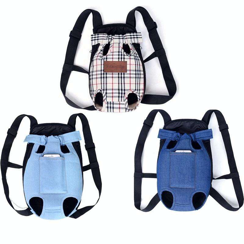 Dog Going Out Foldable On Chest Backpack Pet Carrier Bag, Colour: Blue Denim (Four Seasons)(M)