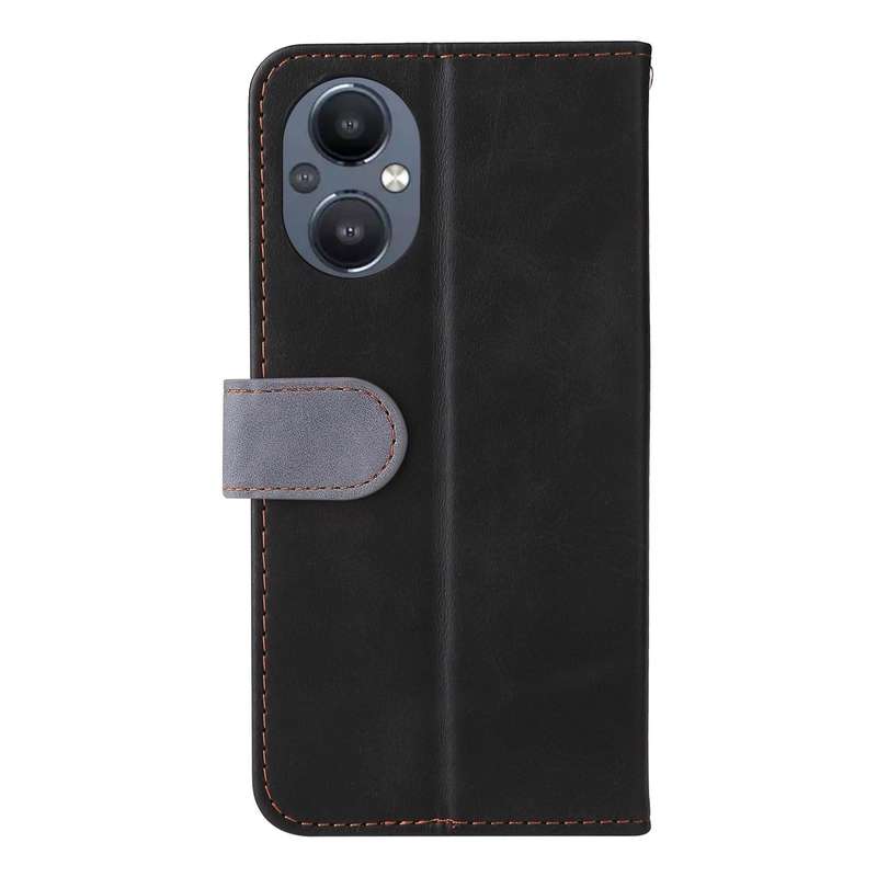 For OPPO Reno7 Z 5G / A96 5G Stitching-Color Flip Leather Phone Case(Grey)