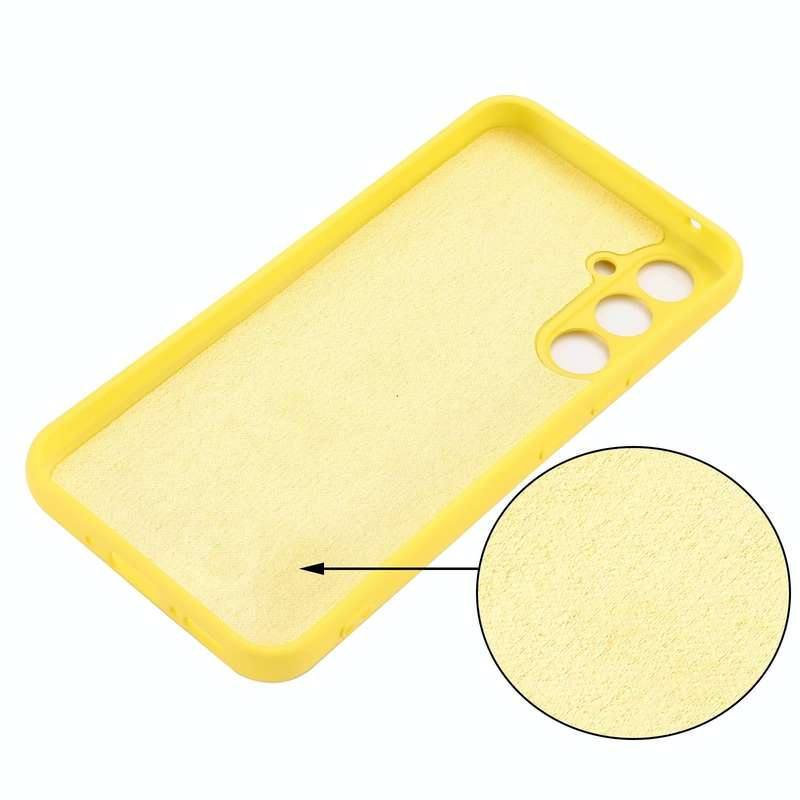 For Samsung Galaxy A34 5G Pure Color Liquid Silicone Shockproof Phone Case(Yellow)