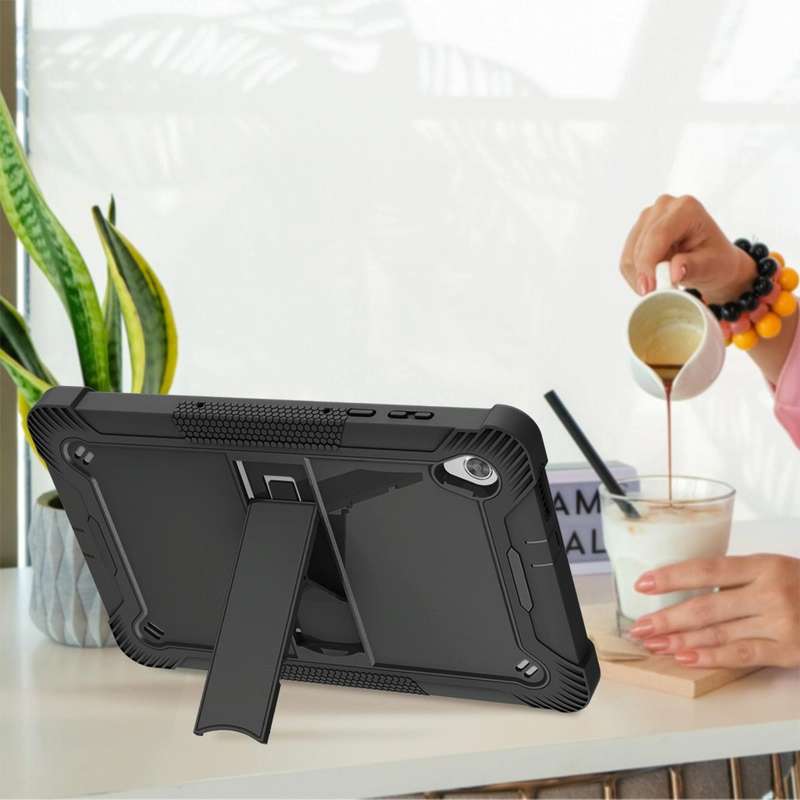 For Lenovo Tab M10 HD Silicone + PC Holder Shockproof Tablet Case(Black)