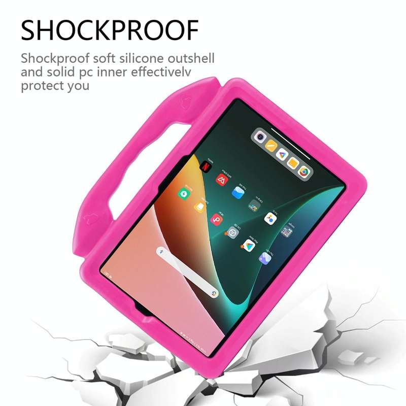 For Samsung Galaxy Tab A9+ 10.95 2023 Thumb Bracket EVA Shockproof Tablet Case(Rose Red)