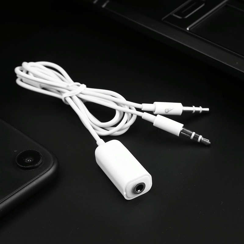 3.5mm Female to 3.5mm Male Microphone Jack + 3.5mm Male Earphone Jack Adapter Cable for Apple Com...