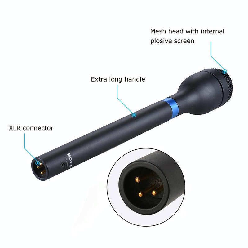 BOYA BY-HM100 Omni-Directional Handheld Dynamic Microphone with XLR Connector