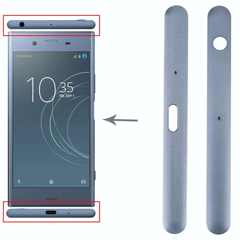1 Pair Upper and Lower Part Sidebar For Sony Xperia XZ1(Blue)