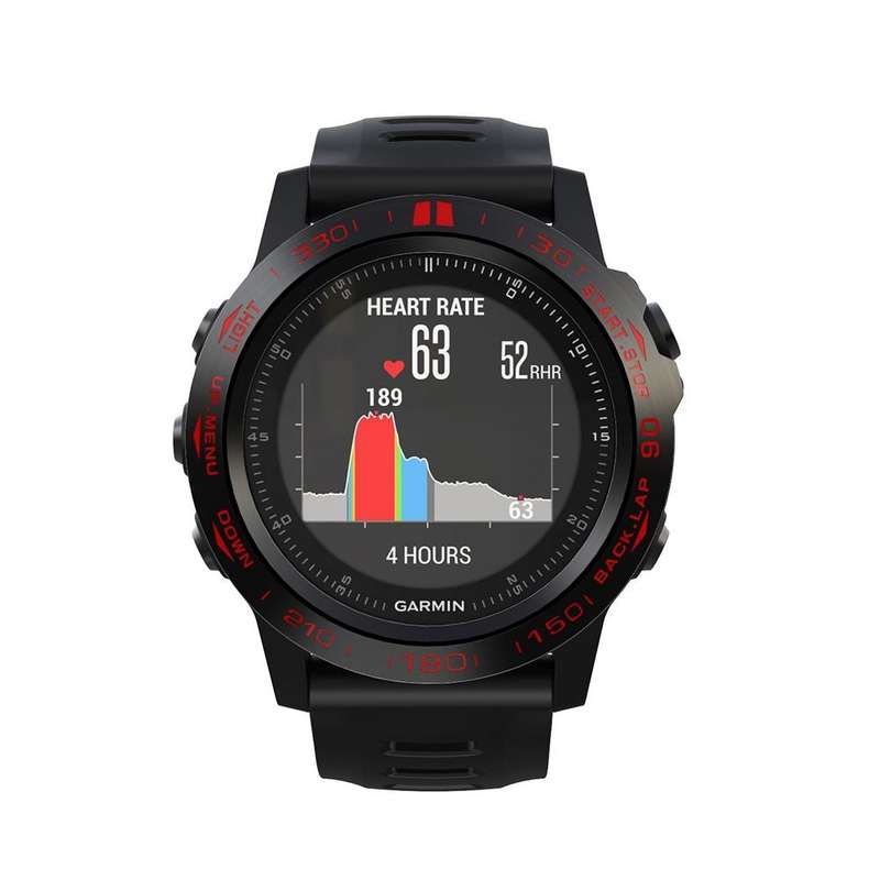 For Garmin Fenix 3/3 HR Smart Watch Steel Bezel Ring, B Version(Black Ring Red Letter)