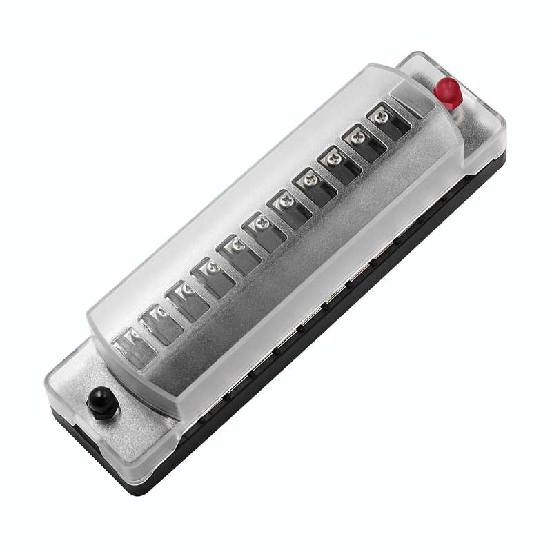 ZH-978A2 FB1902 1 In 12 Out 12 Ways Independent Positive Negative Fuse Box with 24 Fuses for Auto...