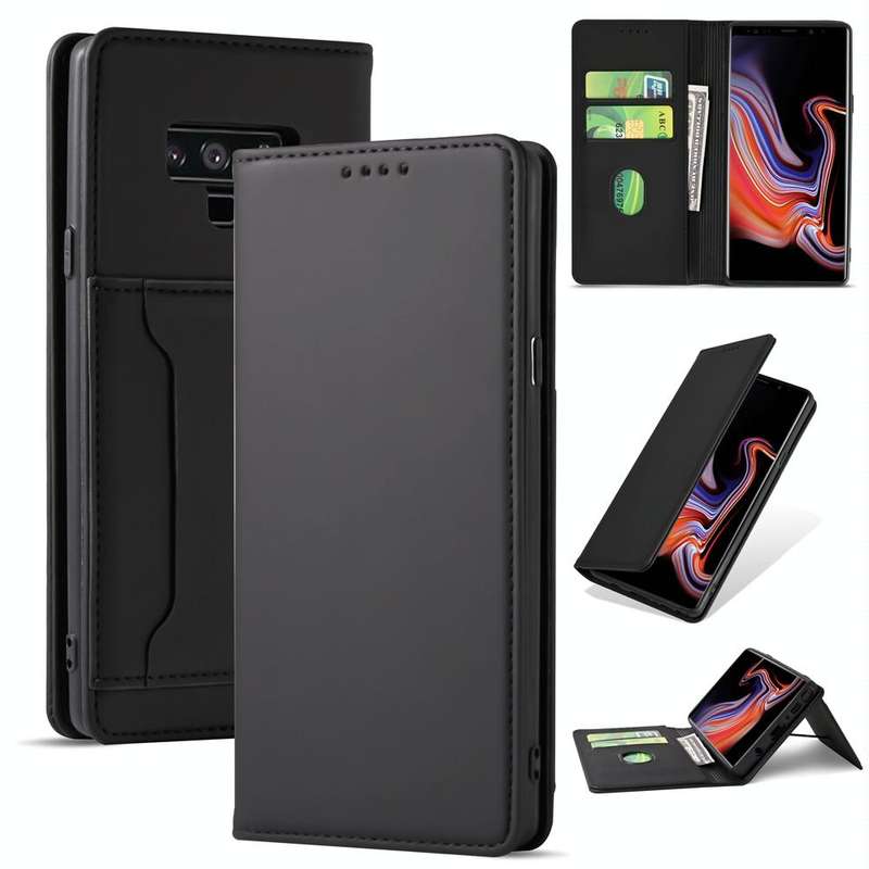 For Samsung Galaxy Note9 Strong Magnetism Liquid Feel Horizontal Flip Leather Case with Holder & ...