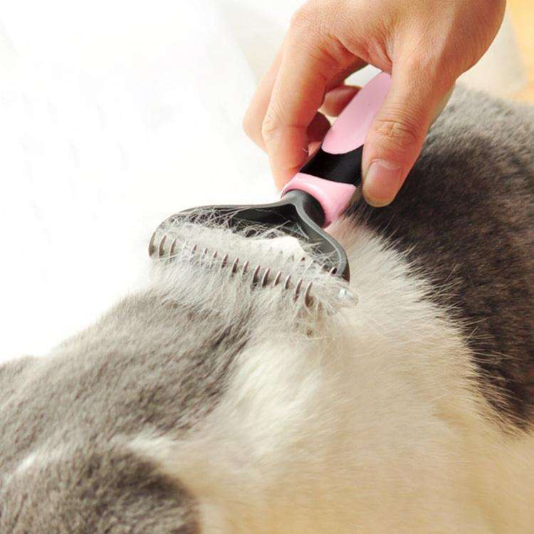 Fur Hair Grooming Hair Shedding Tool Brush for Dog Pet Cat(Blue)