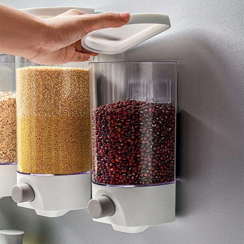 Wall-Mounted Miscellaneous Grain Storage Box Kitchen Large-Capacity Push-Type Sealed Tank, Specif...
