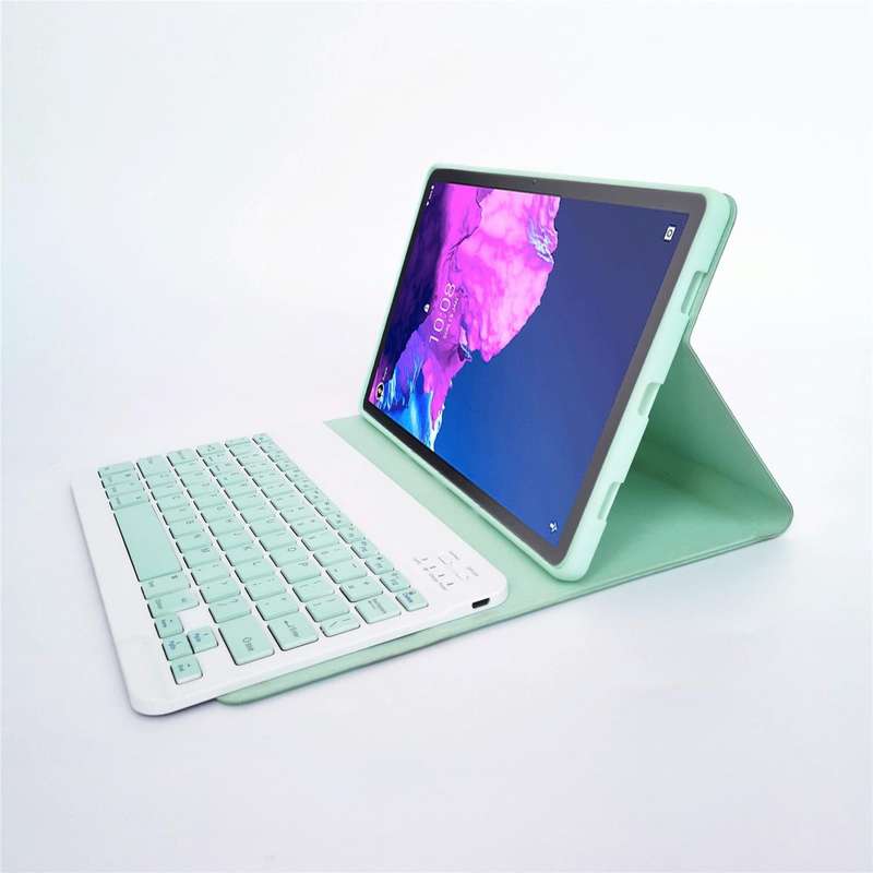 For Lenovo Pad Tab P11 11 inch TB-J606F LX110 Solid Color Detachable Square Keycap Bluetooth Keyb...