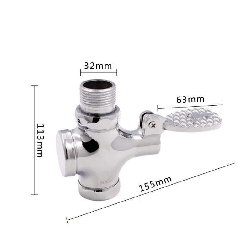 1 Inch Stool Flushing Valve Foot Pedal Urinal Delay Valve Squatting Toilet Flushing Valve, Style:...