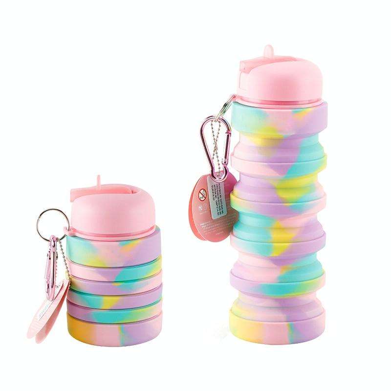 350ml Silicone Folding Water Cup Portable Outdoor Sports Water Bottle Large Capacity Retractable ...