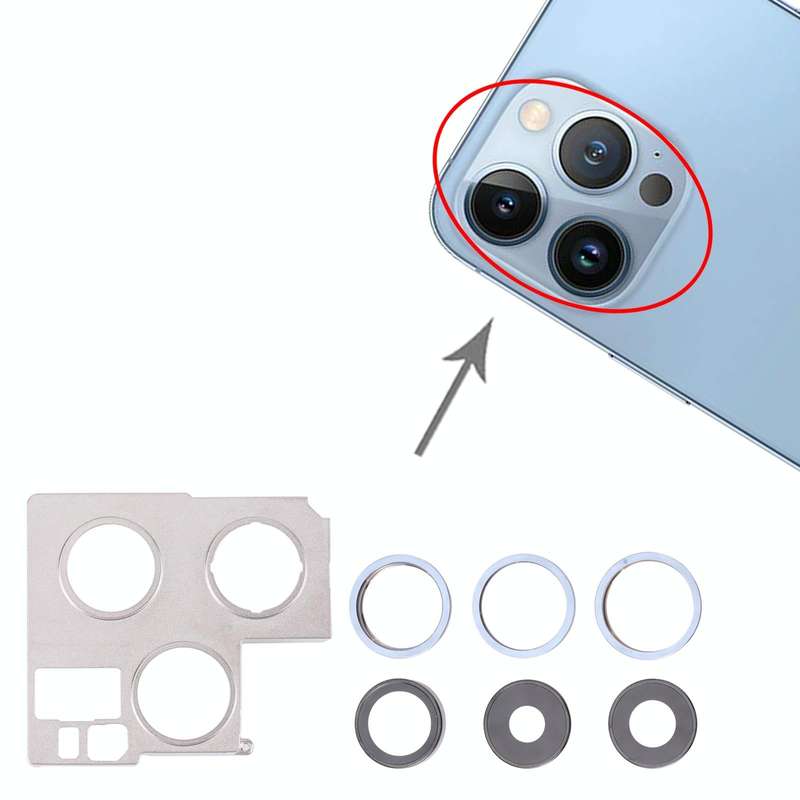 Camera Lens Cover With Retaining Bracket for iPhone 13 Pro(Sierra Blue)