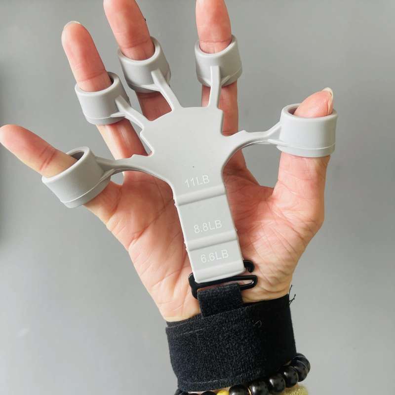 Silicone Grip Device Finger Exercise Strength Trainer(1 Black+Wrist)