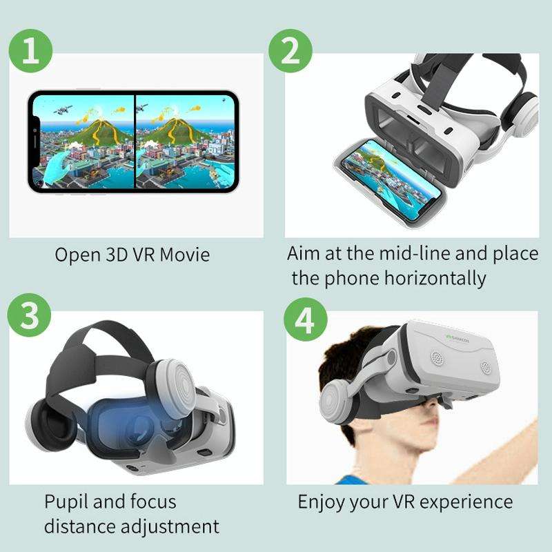 VRSHINECON G15E All In One Phone Special Headset Wearing 3D Glasses VR Game Console(White)