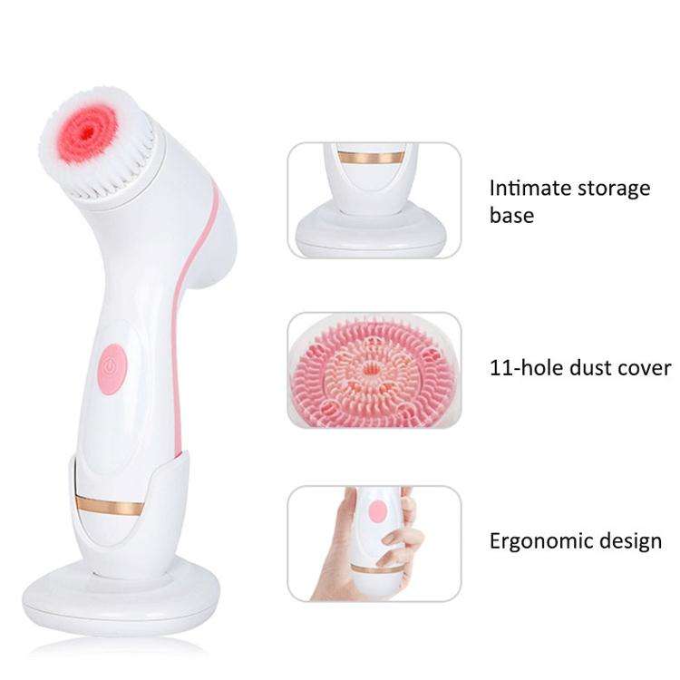 CNaier AE-868 Battery-powered Silicone Ultrasonic Vibration Face Skin Care Electric Facial Cleans...