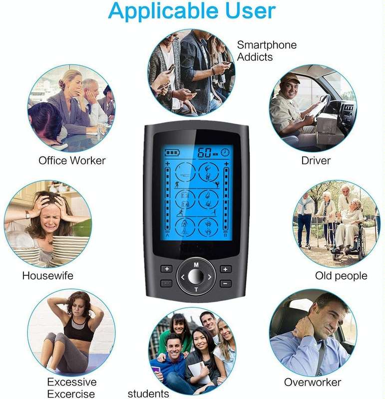 24-Mode Digital Electronic Pulse Massager Intelligent Whole Body Physical Therapy Meridian Massag...