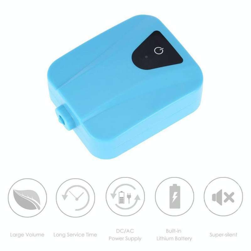 AP003 AC/DC Dual-use Aquarium Oxygen Pump Outdoor Solar Oxygen Pump for Fishing(Sky Blue)