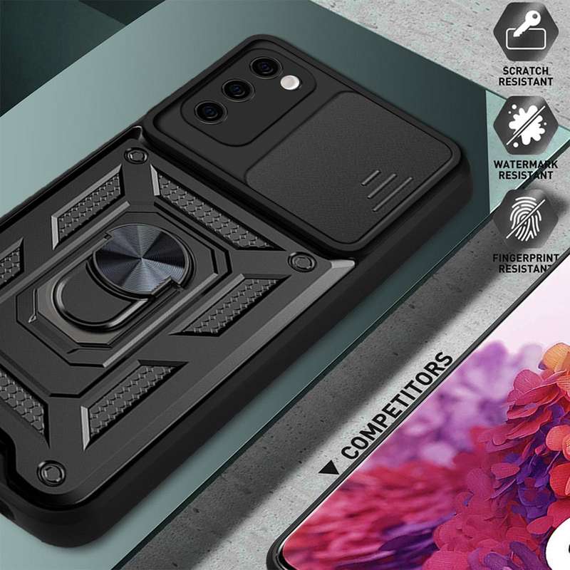 For Samsung Galaxy S20 FE 5G Sliding Camera Cover Design TPU+PC Protective Case(Black)