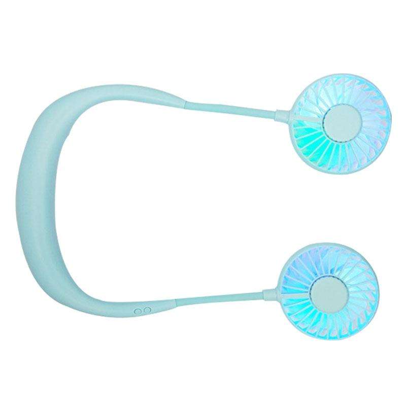 Creative Mini Hanging Neck Type Fan Outdoor LED Fan (Blue)