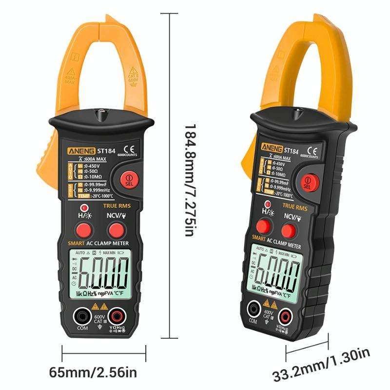 ANENG ST184 Automatically Identify Clamp-On Smart Digital Multimeter(Red)