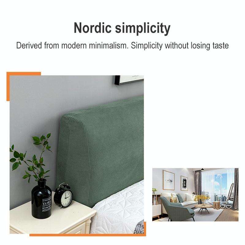 Polar Fleece Elastic Full Covered Headboard Dust Cover, Size:120cm(Titanium Coffee)