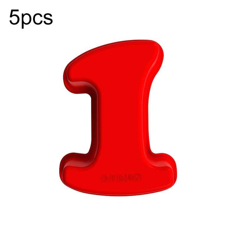 5 PCS Food Grade Silicone Cake Mould Digital Chocolate Biscuit Baking Mould, Specification: Number 1