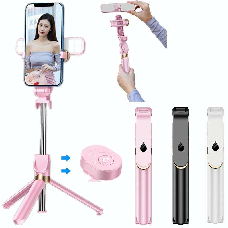 XT06 Live Beauty Bluetooth Tripod Selfie Stick(Black)