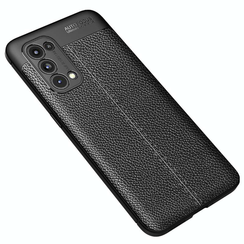 For OPPO Reno5 Pro 5G Litchi Texture TPU Shockproof Case(Black)