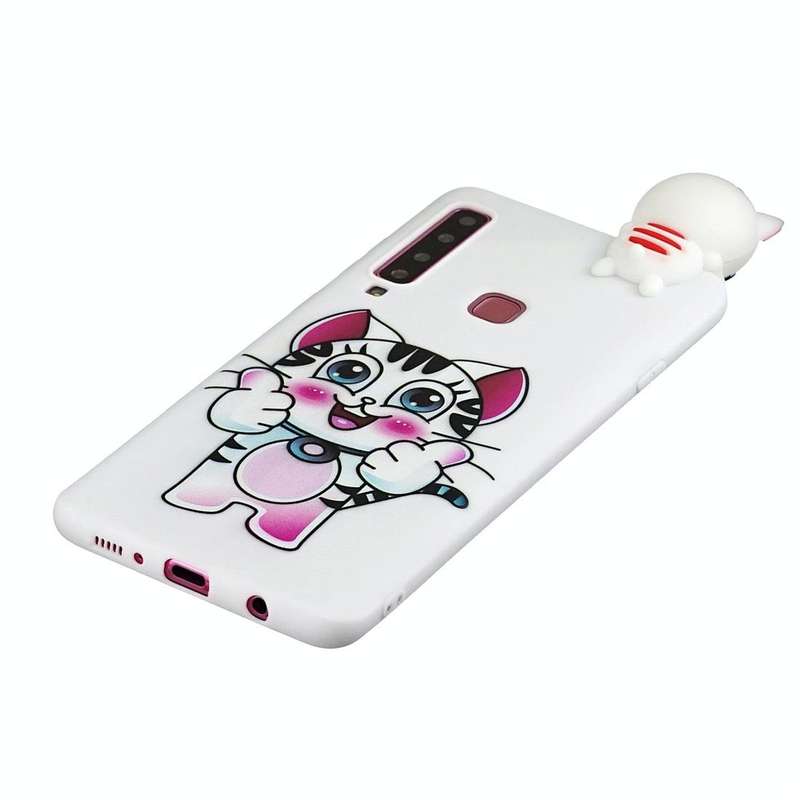 For Galaxy A9 (2018) Shockproof Cartoon TPU Protective Case(Cat)