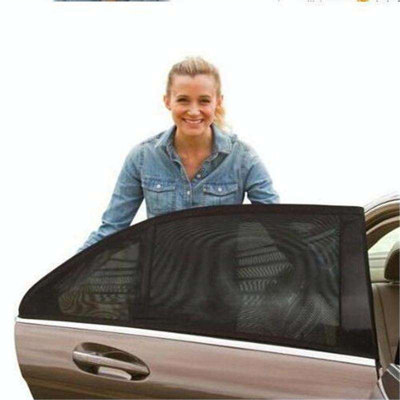 Auto Car Vehicle Window Mesh Shield Sunshade Visor Net UV Protection Anti Mosquito Window Covers,...